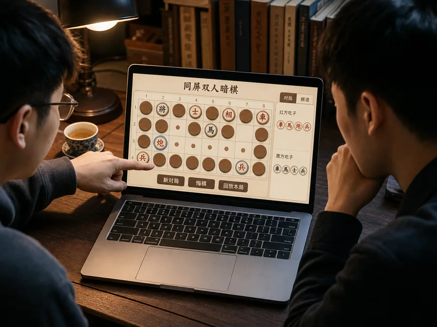 Two players alternating who flips first in same-device Banqi